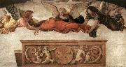 LUINI, Bernardino St Catherine Carried to her Tomb by Angels asg oil on canvas
